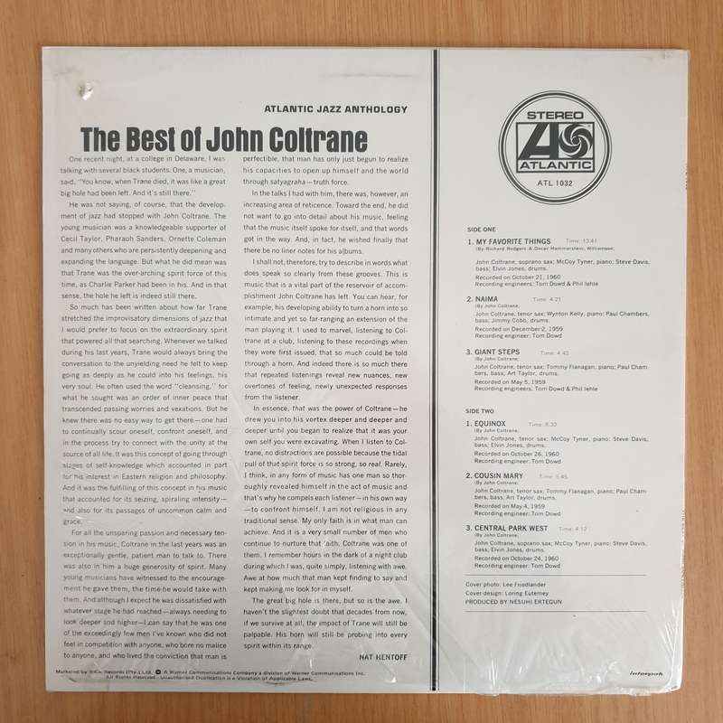 John Coltrane  The Best Of John Coltrane - Vinyl LP Record (VG+)