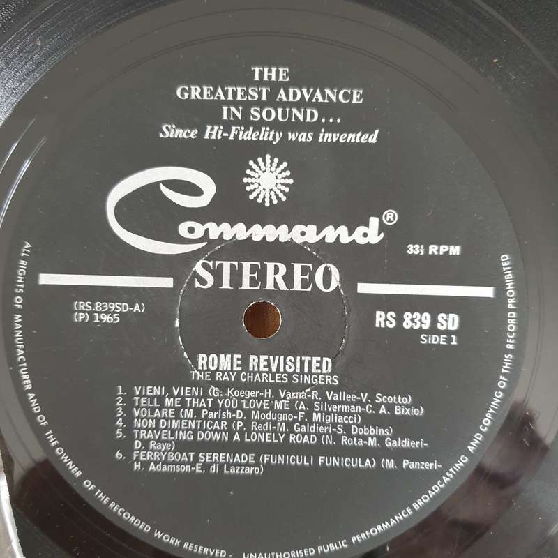 The Ray Charles Singers  Rome Revisited - Vinyl LP Record (VG+)
