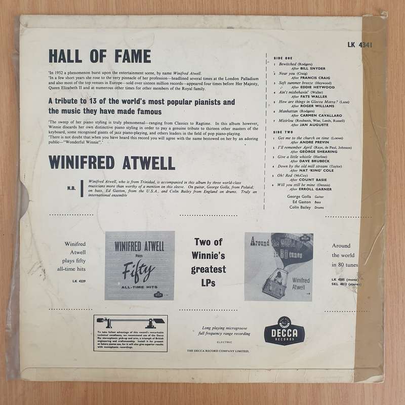 Winifred Atwell - Hall of Fame - Vinyl LP Record  (G)