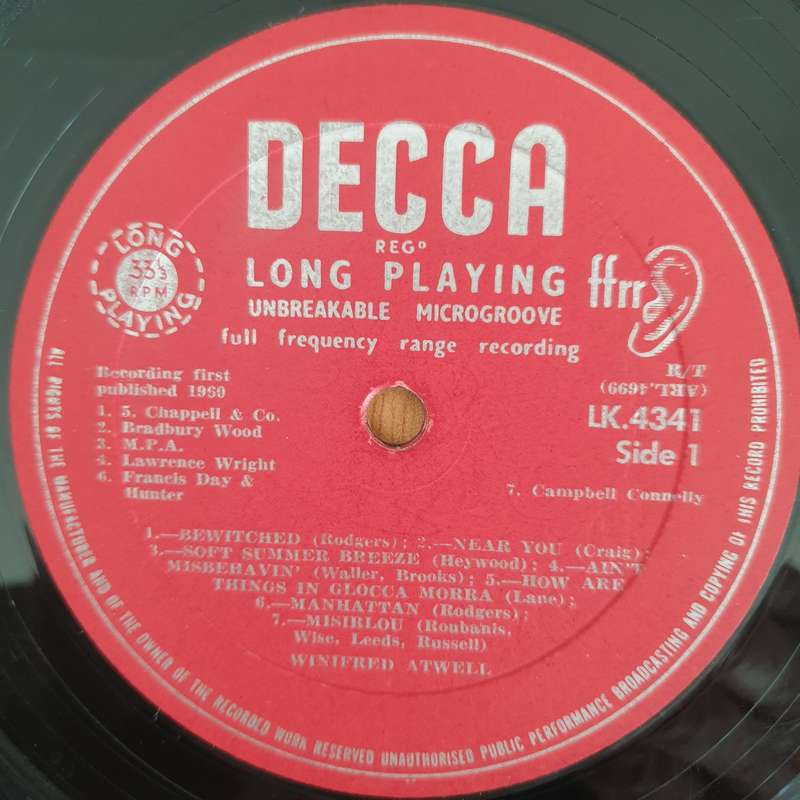 Winifred Atwell - Hall of Fame - Vinyl LP Record  (G)