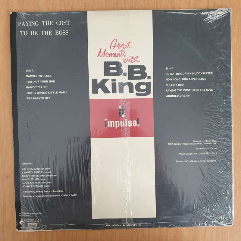 B.B. King  Paying The Cost To Be The Boss - Vinyl LP Record (VG+)