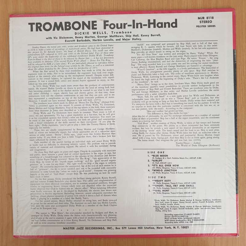 Dickie Wells All Stars  Trombone Four-In-Hand - Vinyl LP Record (VG+)
