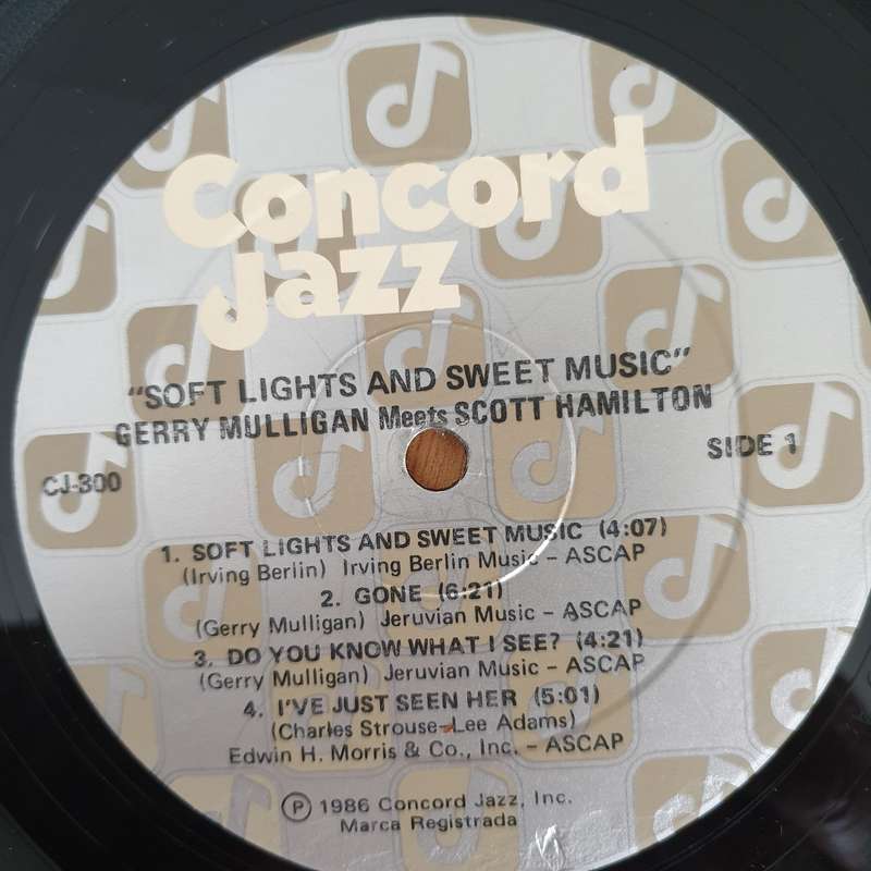Gerry Mulligan Meets Scott Hamilton  Soft Lights & Sweet Music - Vinyl LP Record (VG+)