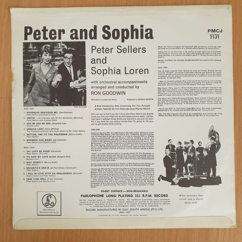 Peter Sellers And Sophia Loren  Peter And Sophia - Vinyl LP Record (VG+)
