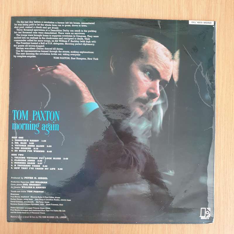 Tom Paxton  Morning Again - Vinyl LP Record (VG+)