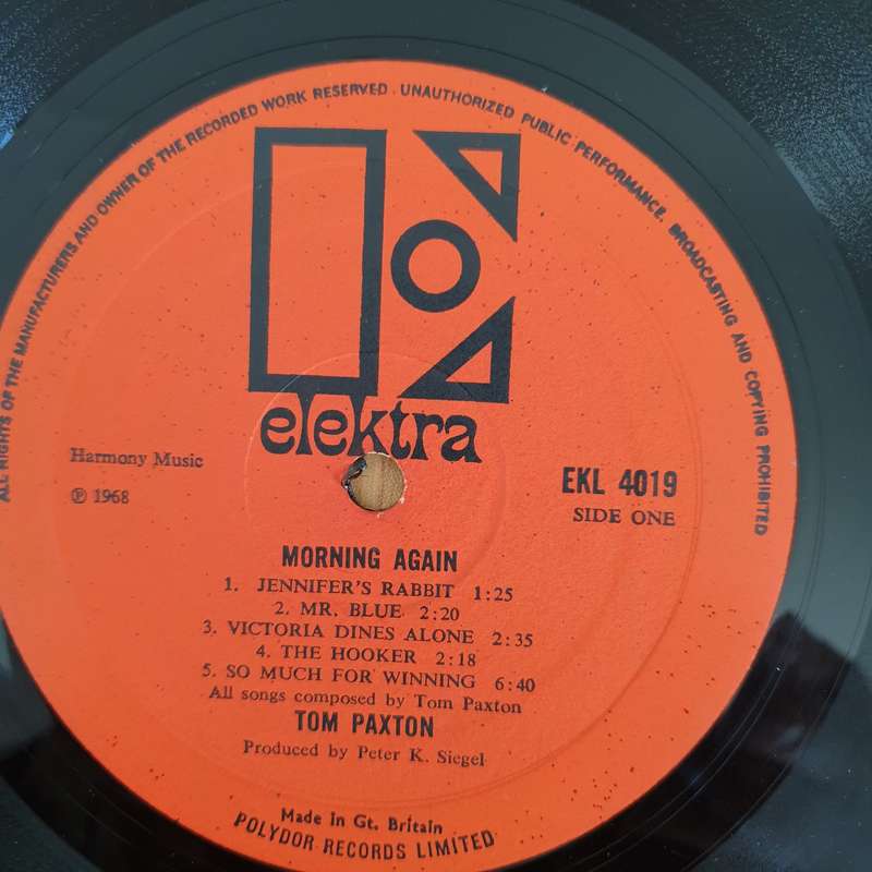 Tom Paxton  Morning Again - Vinyl LP Record (VG+)