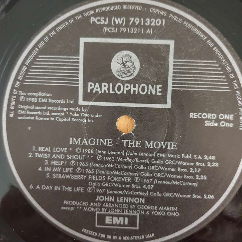 John Lennon  Imagine: John Lennon (Music From The Motion Picture) - Double Vinyl LP Record (VG+)