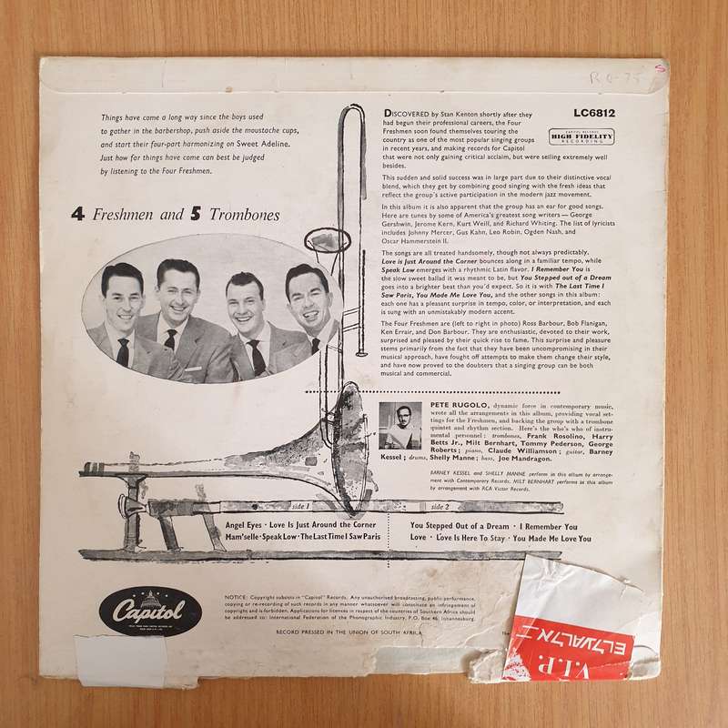 The Four Freshmen  Four Freshmen And 5 Trombones 10" - Vinyl LP Record (VG-)