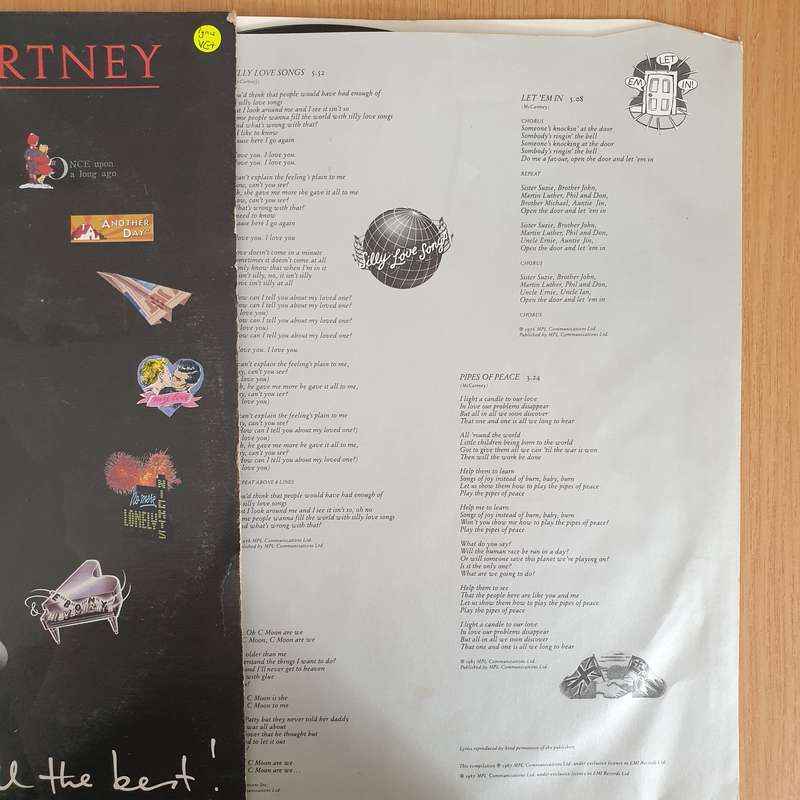 Paul McCartney  All The Best  Double Vinyl LP Record (VG+)