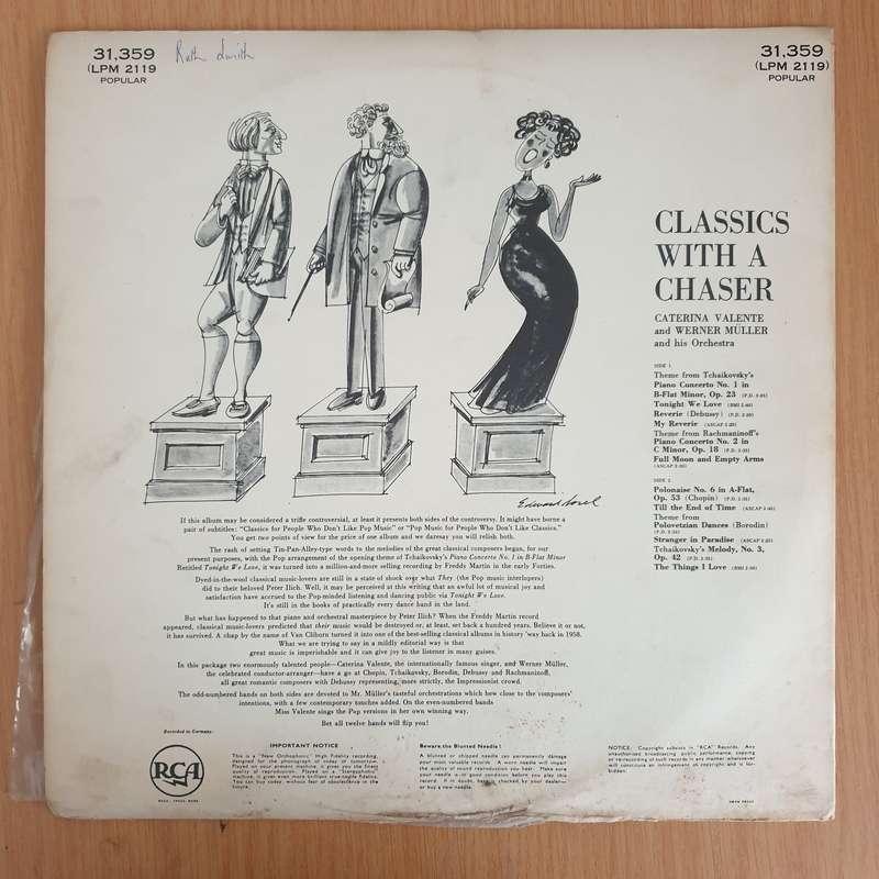 Caterina Valente - Classics With A Chaser -  Werner Müller And His Orchestra  - Vinyl LP Record ...