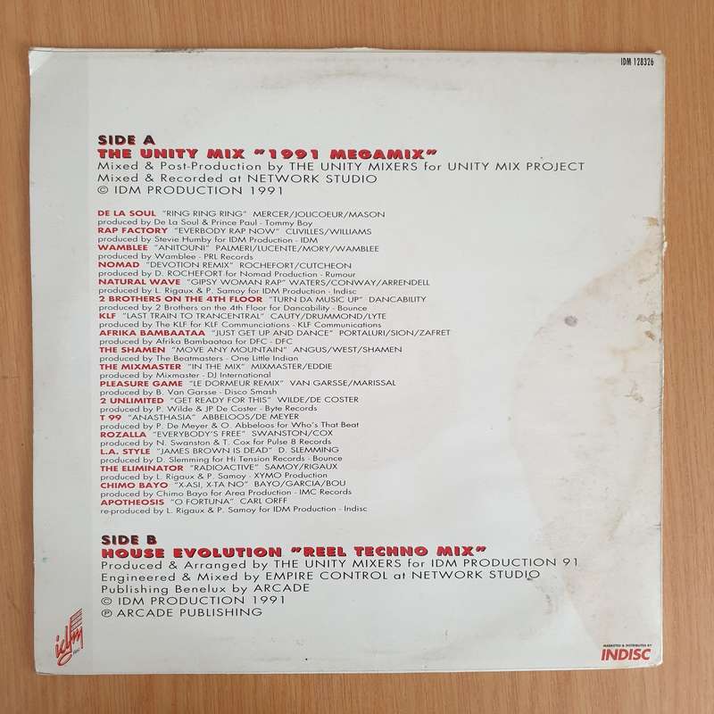 The Unity Mixers  The Unity Mix (1991 Megamix) - Vinyl LP Record (VG+)