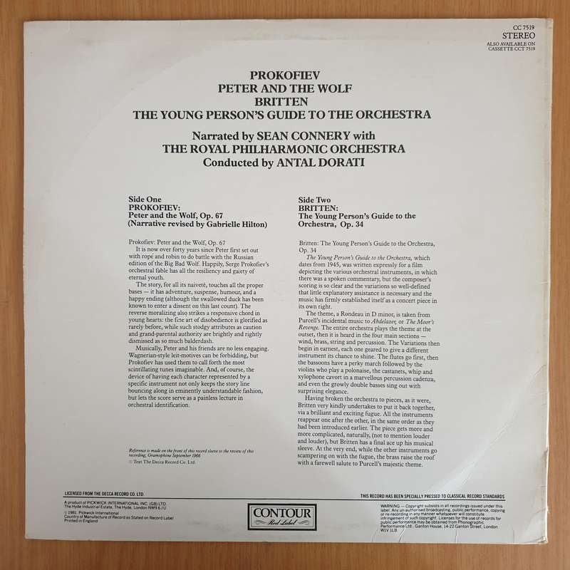 Prokofiev, Britten -  Antal Dorati - Sean Connery -The Royal Philharmonic Orchestra  Peter And...