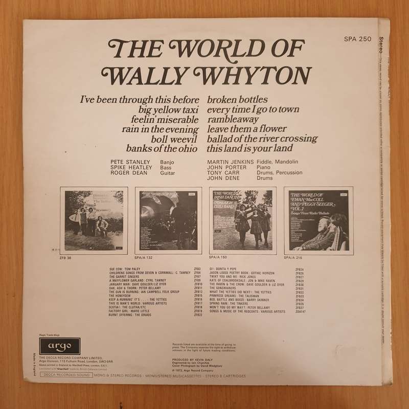 Wally Whyton  The World Of Wally Whyton   Vinyl LP Record (VG+)