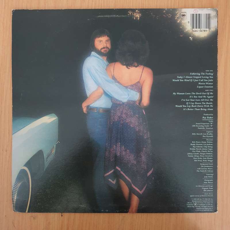 Moe Bandy  Following The Feeling   Vinyl LP Record (VG+)