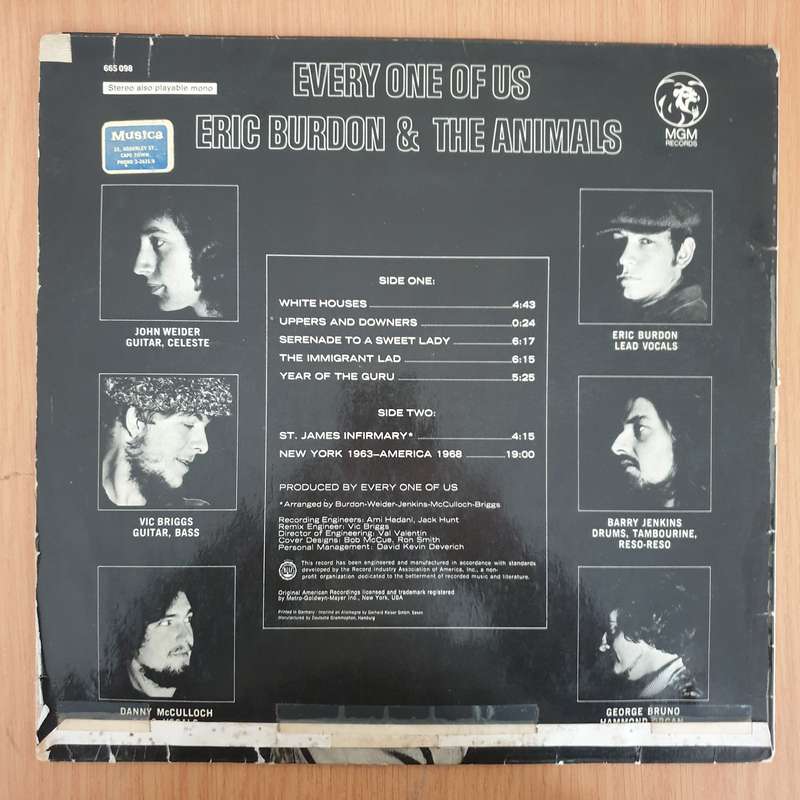 Eric Burdon & The Animals  Every One Of Us (Germany) - Vinyl LP Record (VG-)