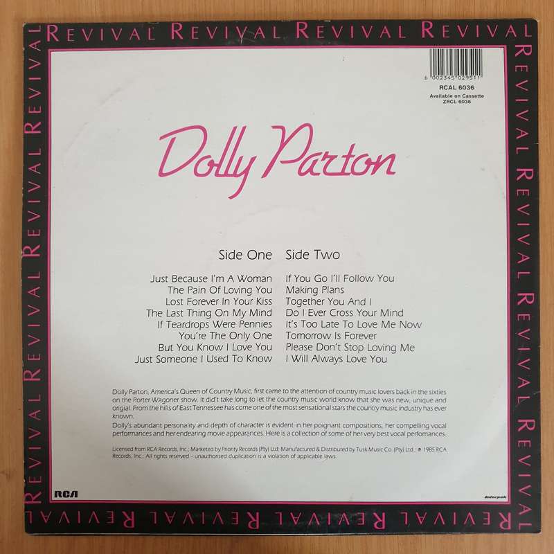 Dolly Parton  Dolly - Revival Series- Vinyl LP Record (VG+)