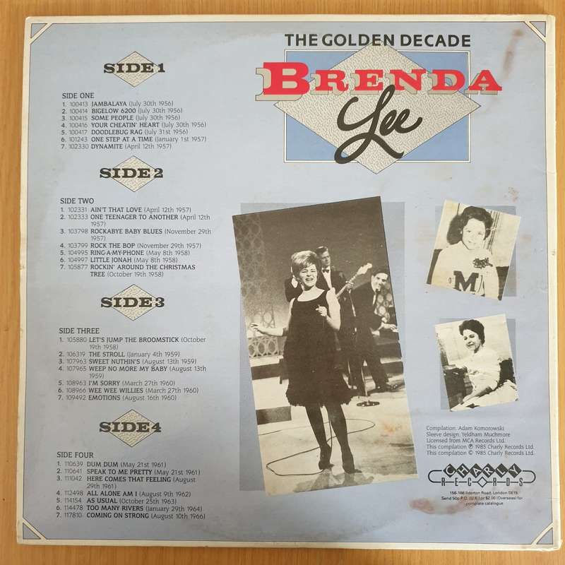 Brenda Lee  The Golden Decade   Double Vinyl LP Record (VG+)