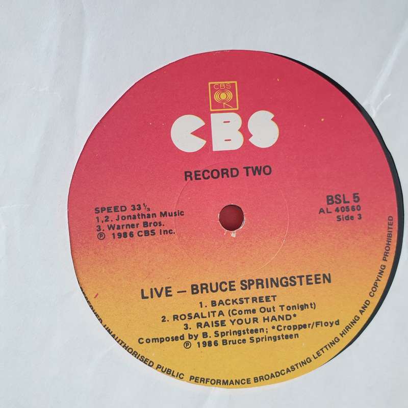 Bruce Springsteen & The E-Street Band  Live / 1975-85 - 5 x Vinyl LP Record Box Set (VG+)
