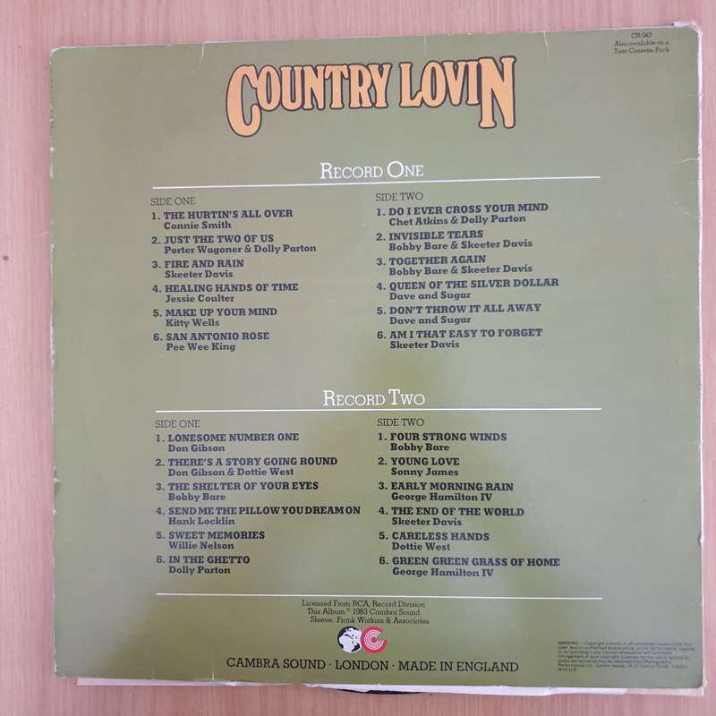 Country Lovin - Vol 2   Double Vinyl LP Record (VG+)