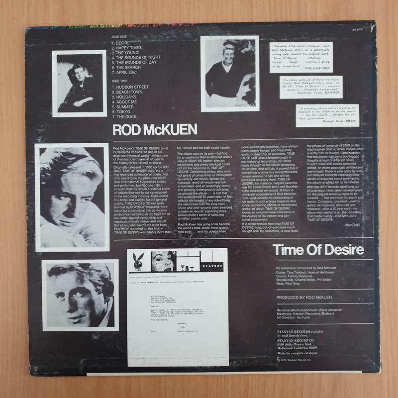 Rod McKuen  Time Of Desire  Vinyl LP Record (VG+)