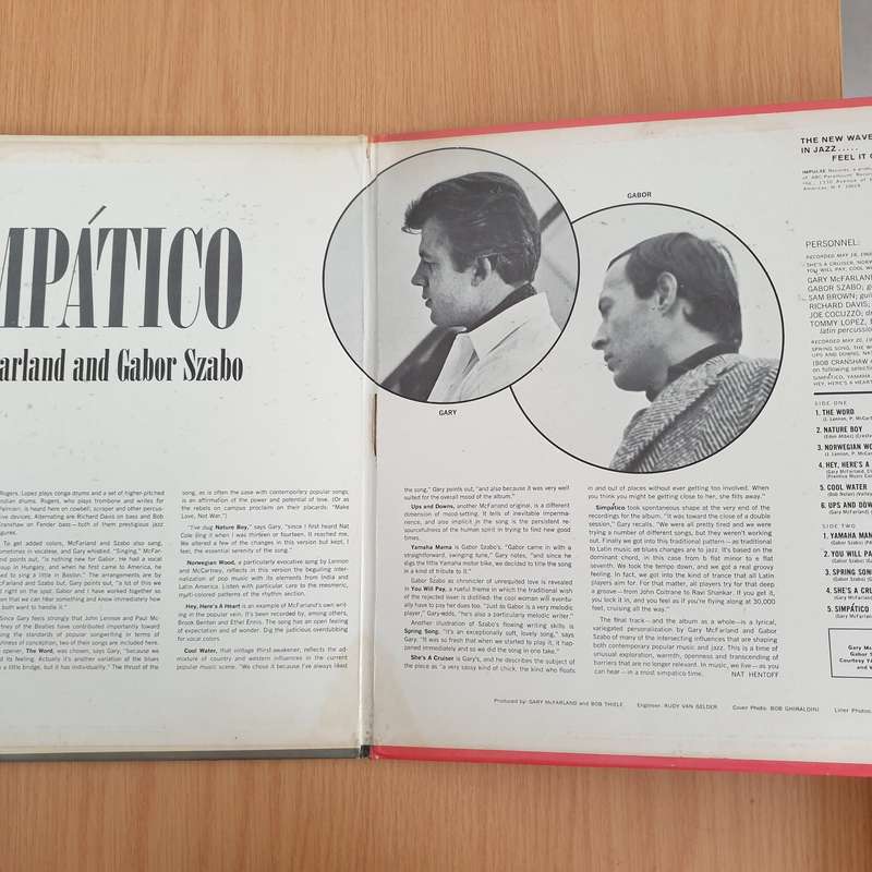 Simpatico  Gary McFarland, Gabor Szabo  Vinyl LP Record (VG+)