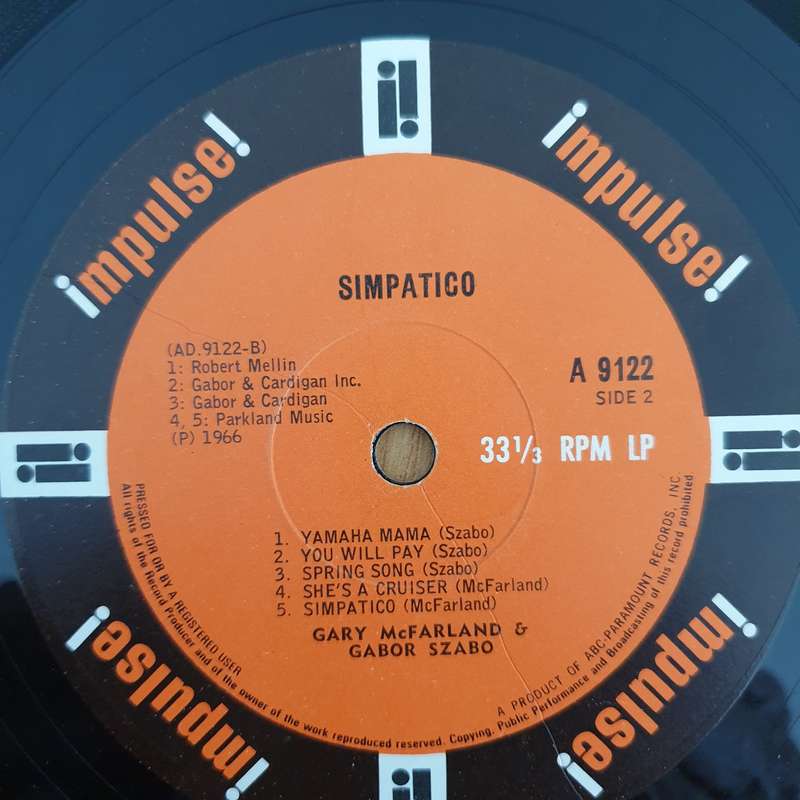 Simpatico  Gary McFarland, Gabor Szabo  Vinyl LP Record (VG+)