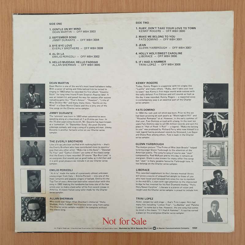 Charter Series - Various Artists - Promotional Album - Vinyl LP Record (VG+)