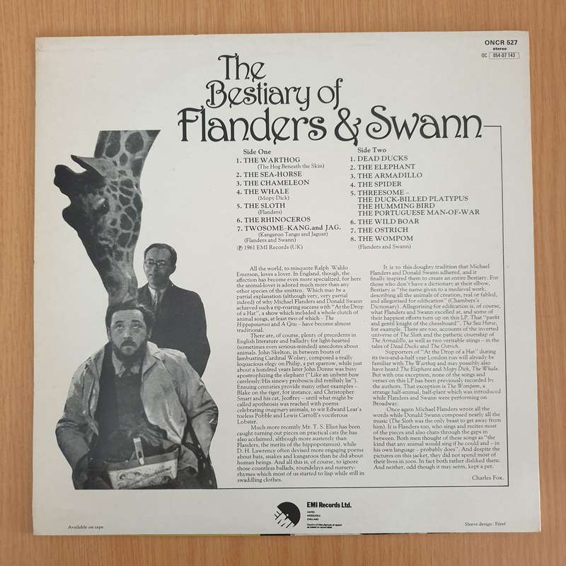 The Beastiary of Flanders and Swann - Vinyl LP Record (VG+)