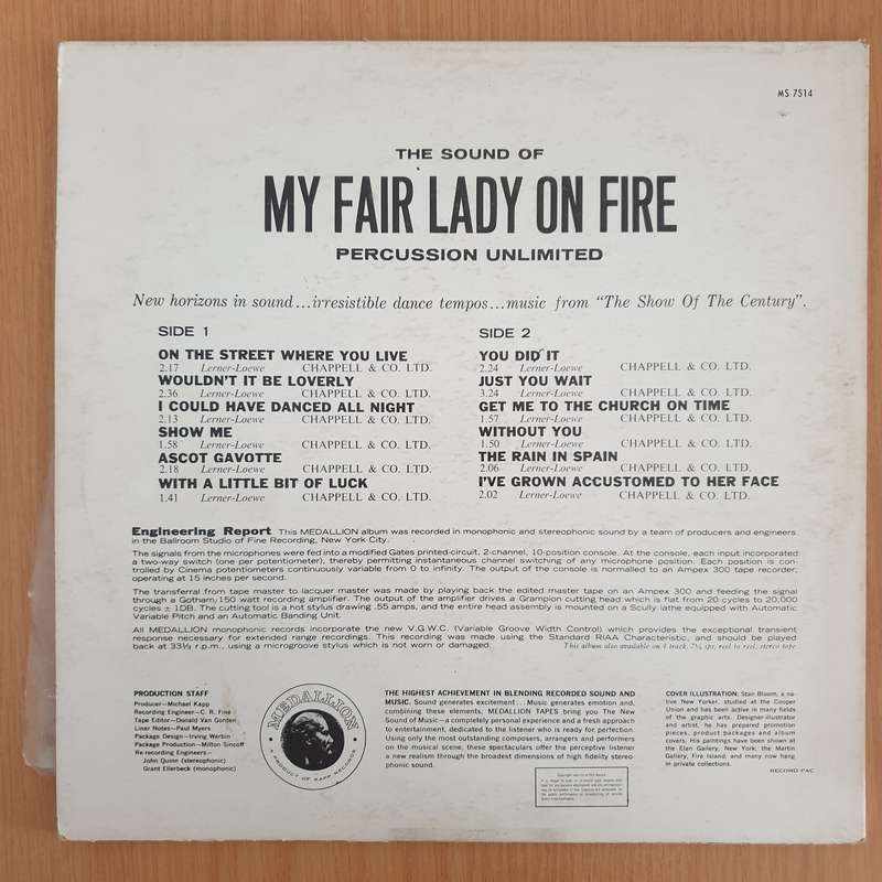 Percussion Unlimited  My Fair Lady On Fire - Vinyl LP Record (VG+)