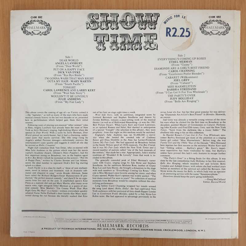 Showtime - Original Artists - Vinyl LP Record (VG+)