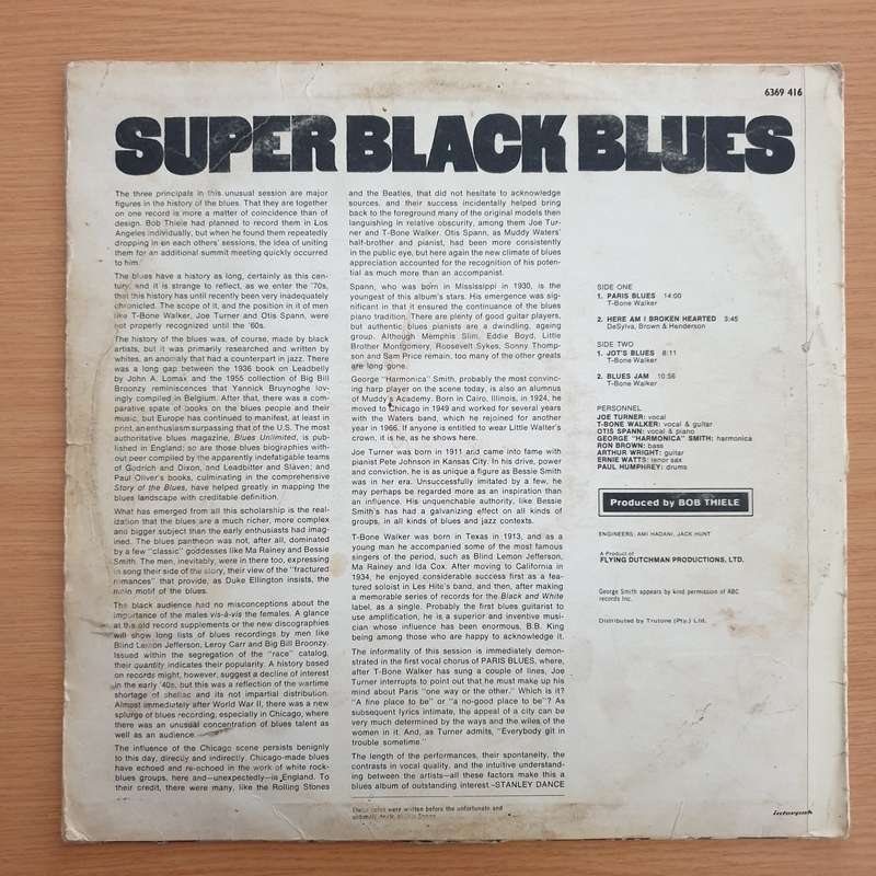 Super Black Blues Band Featuring T-Bone Walker, Big Joe Turner, Otis Spann - Vinyl LP Record  (G+)