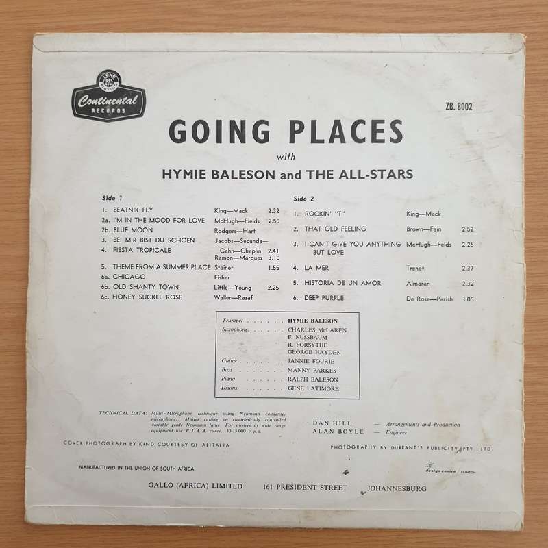 Hymie Baleson & The All Stars - Going Places - Vinyl LP Record  (VG)