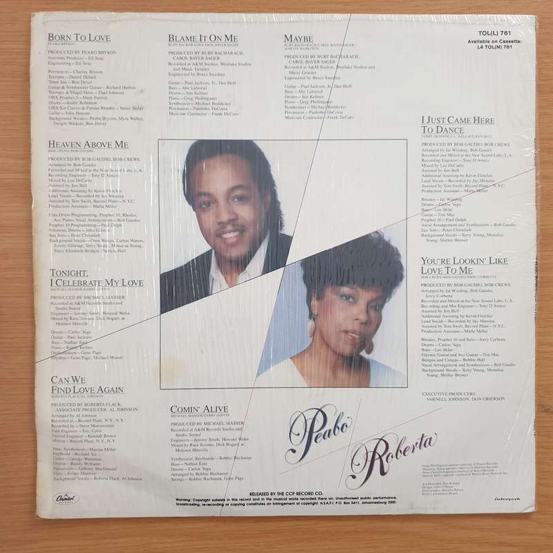 Peabo Bryson / Roberta Flack  Born To Love  Vinyl LP Record  (VG-)