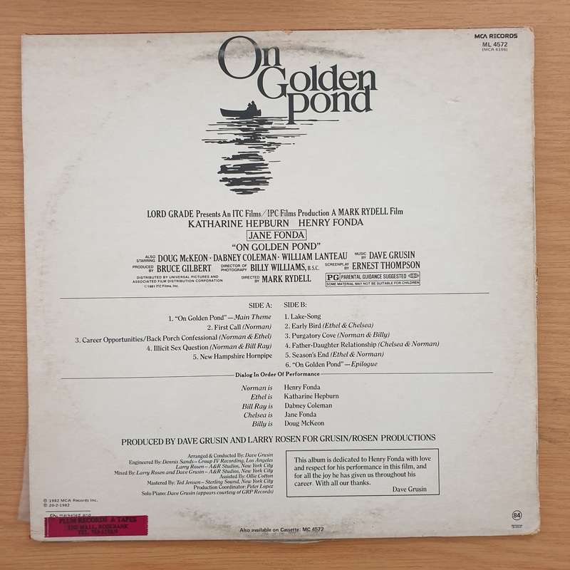 On Golden Pond (Music And Original Dialog From The Motion Picture Soundtrack) - Dave Grusin - Vin...