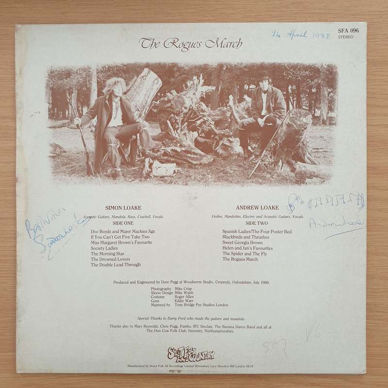Simon & Andrew Loake  The Rogues March (Autographed) - Vinyl LP Record (VG+)