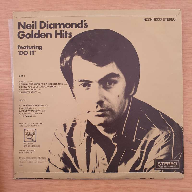 Neil Diamond  Neil Diamond's Golden Hits  - Vinyl LP Record (VG+)