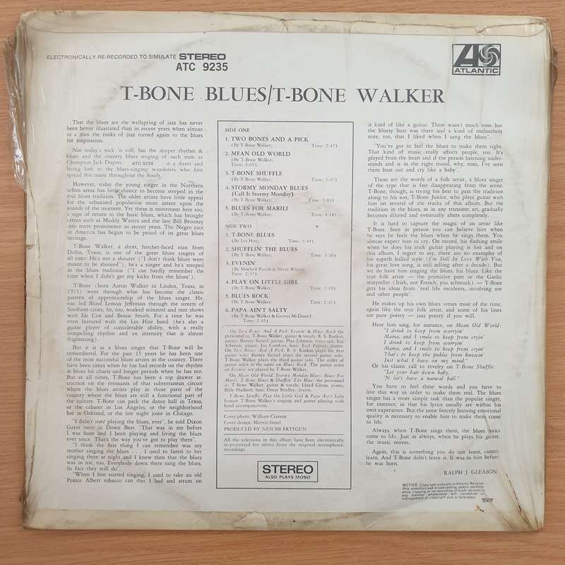 T-Bone Walker  T-Bone Blues  Vinyl LP Record (VG+)