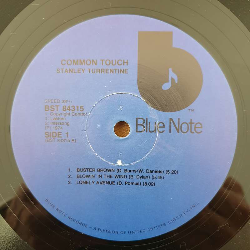 Stanley Turrentine Featuring Shirley Scott  Common Touch   Vinyl LP Record (VG+)