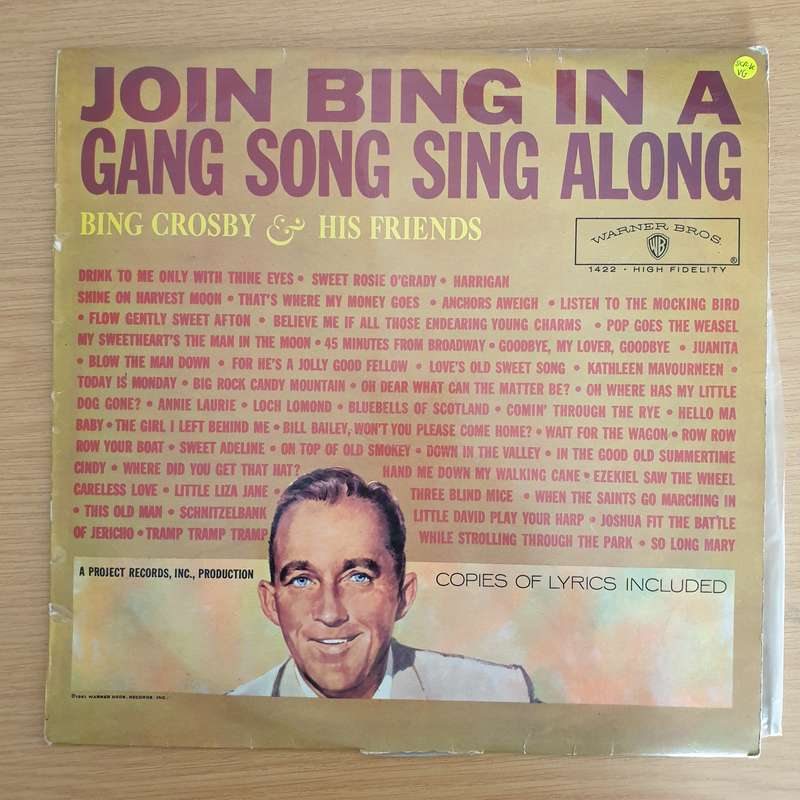 Bing Crosby And His Friends  Join Bing In A Gang Sing Along - Vinyl LP Record (VG)