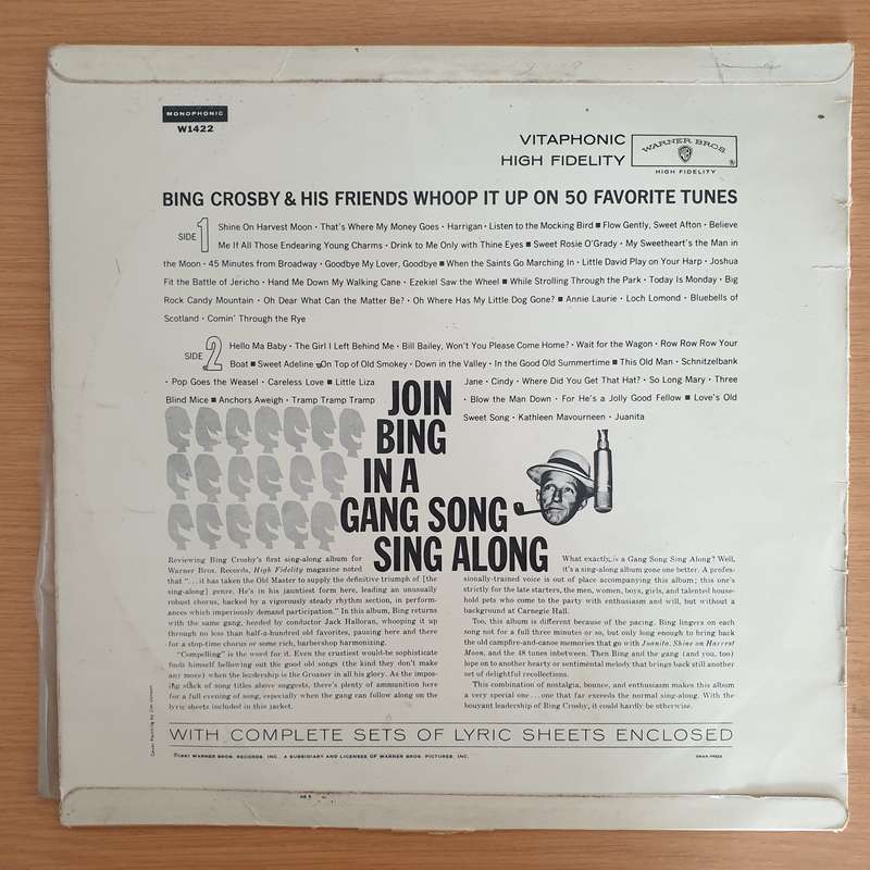 Bing Crosby And His Friends  Join Bing In A Gang Sing Along - Vinyl LP Record (VG)