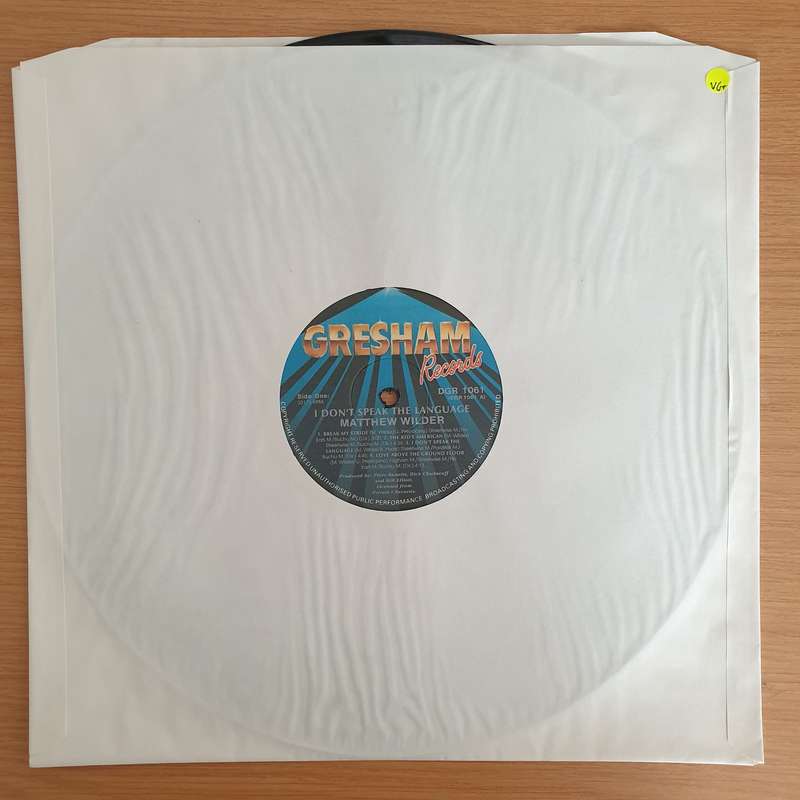Matthew Wilder  I Don't Speak The Language  Vinyl LP Record (VG+)
