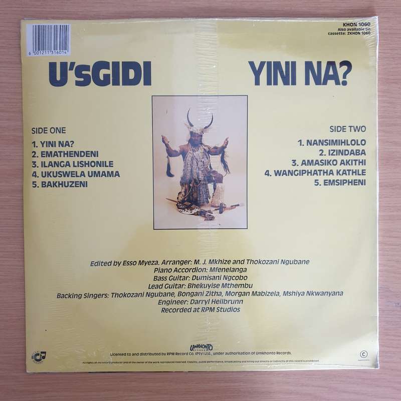 U'sGidi  Yina Na? -  Vinyl LP Record - Sealed