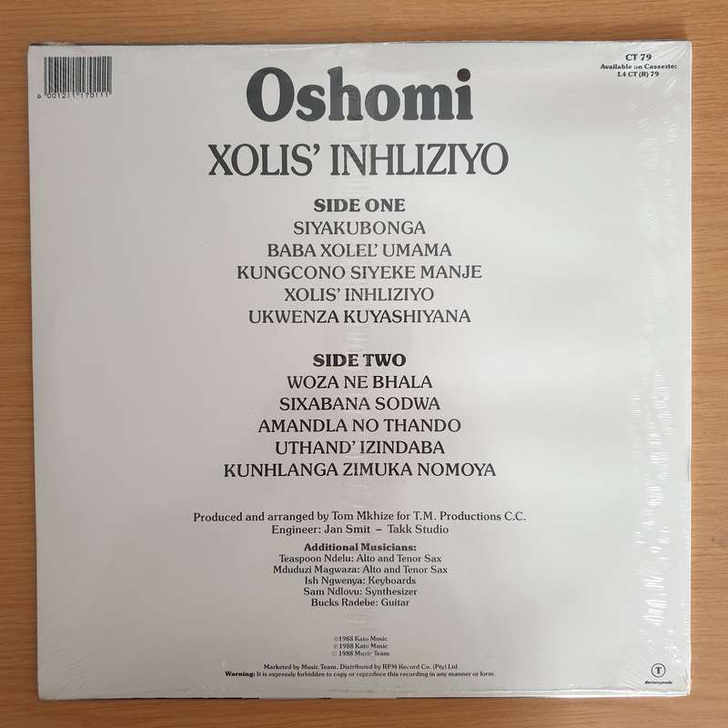 Oshomi  Xolis' Inhliziyo -  Vinyl LP Record - Sealed