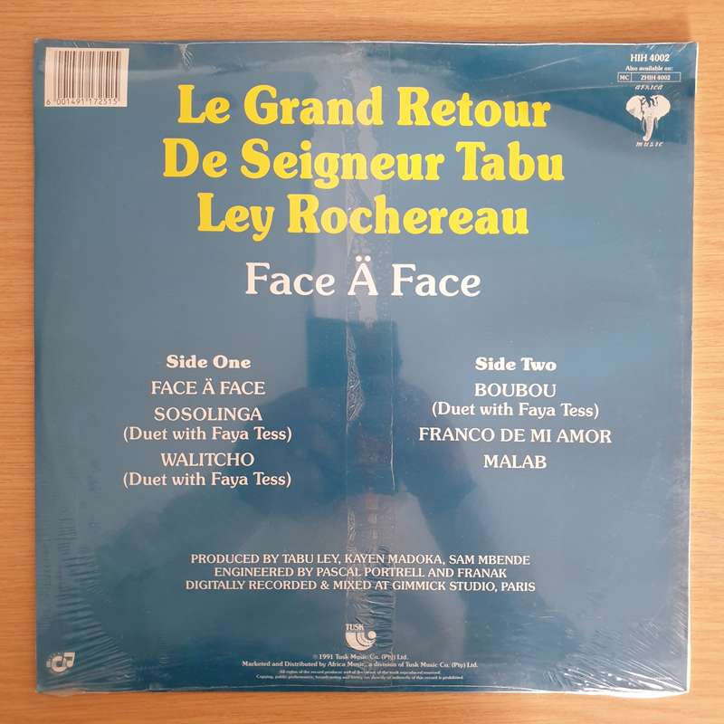 Seigneur Tabu Ley Rochereau  Le Grand Retour De Seigneur Tabu Ley Rochereau - Face Ä Face -  ...