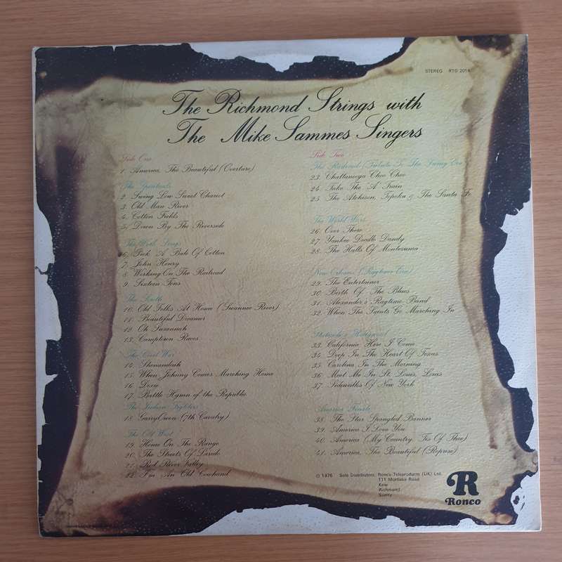 The Music Of America 1776-1976  The Richmond Strings With The Mike Sammes Singers  Vinyl LP...