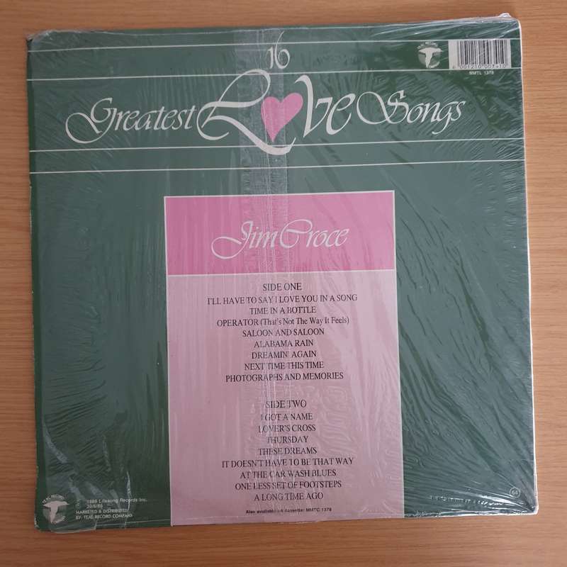 Jim Croce - 16 Greatest Love Songs - Vinyl LP Record - Very-Good+ Quality (VG+)