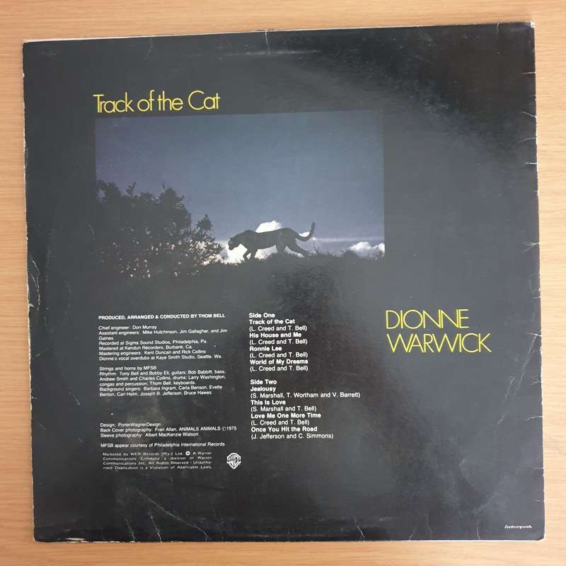 Dionne Warwick  Track Of The Cat - Vinyl LP Record (VG+)