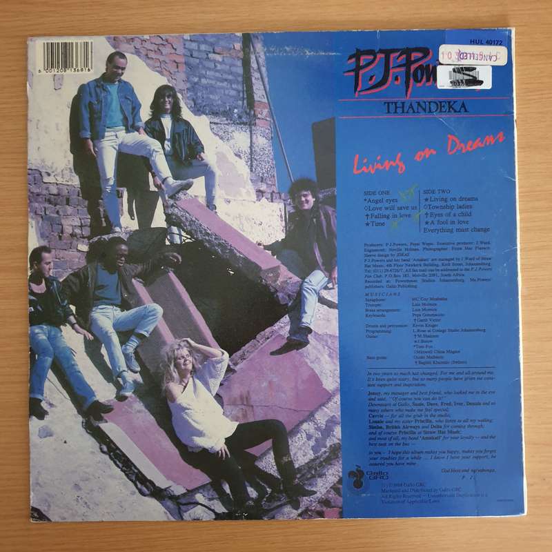 P.J. Powers  Thandeka - Living on Dreams - Vinyl LP Record  (VG+)