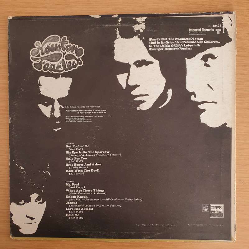 Houston Fearless  Houston Fearless - Vinyl LP Record (VG+)