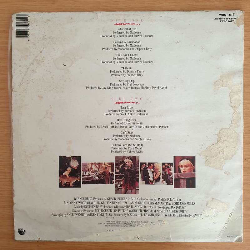 Madonna - Who's That Girl (Original Motion Picture Soundtrack) - Vinyl LP Record (VG)